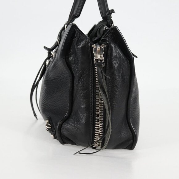 BALENCIAGA Paper Mini Hand Bag Leather 2way Black Silver 370926 Auth bs27987V - Picture 4 of 16